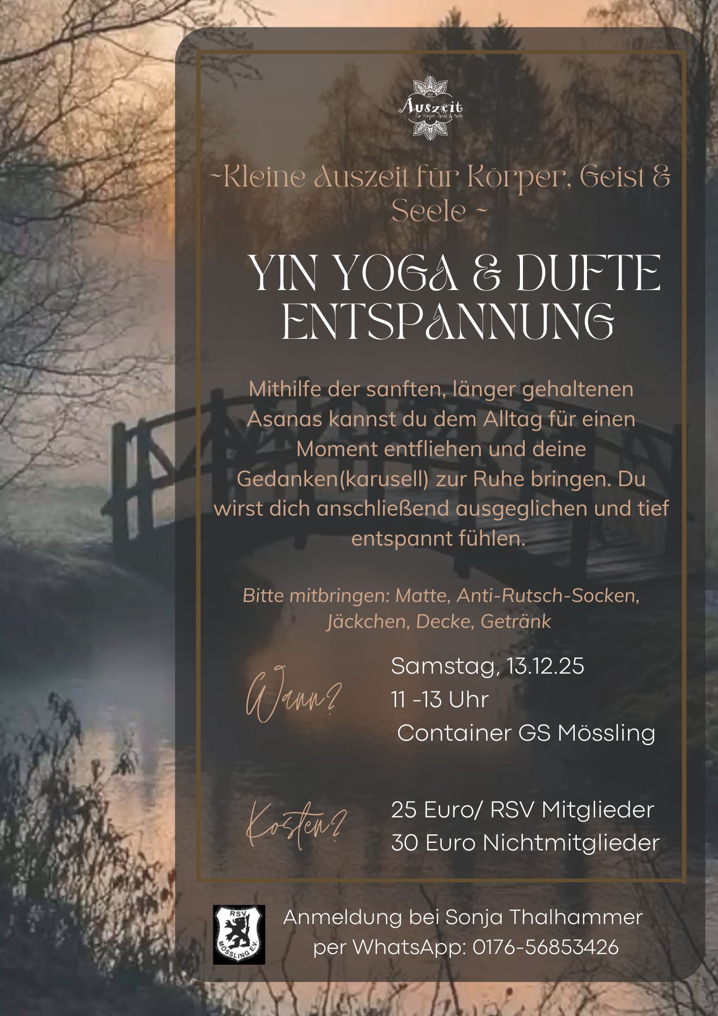 Workshop Yin Yoga & Dufte Entspannung